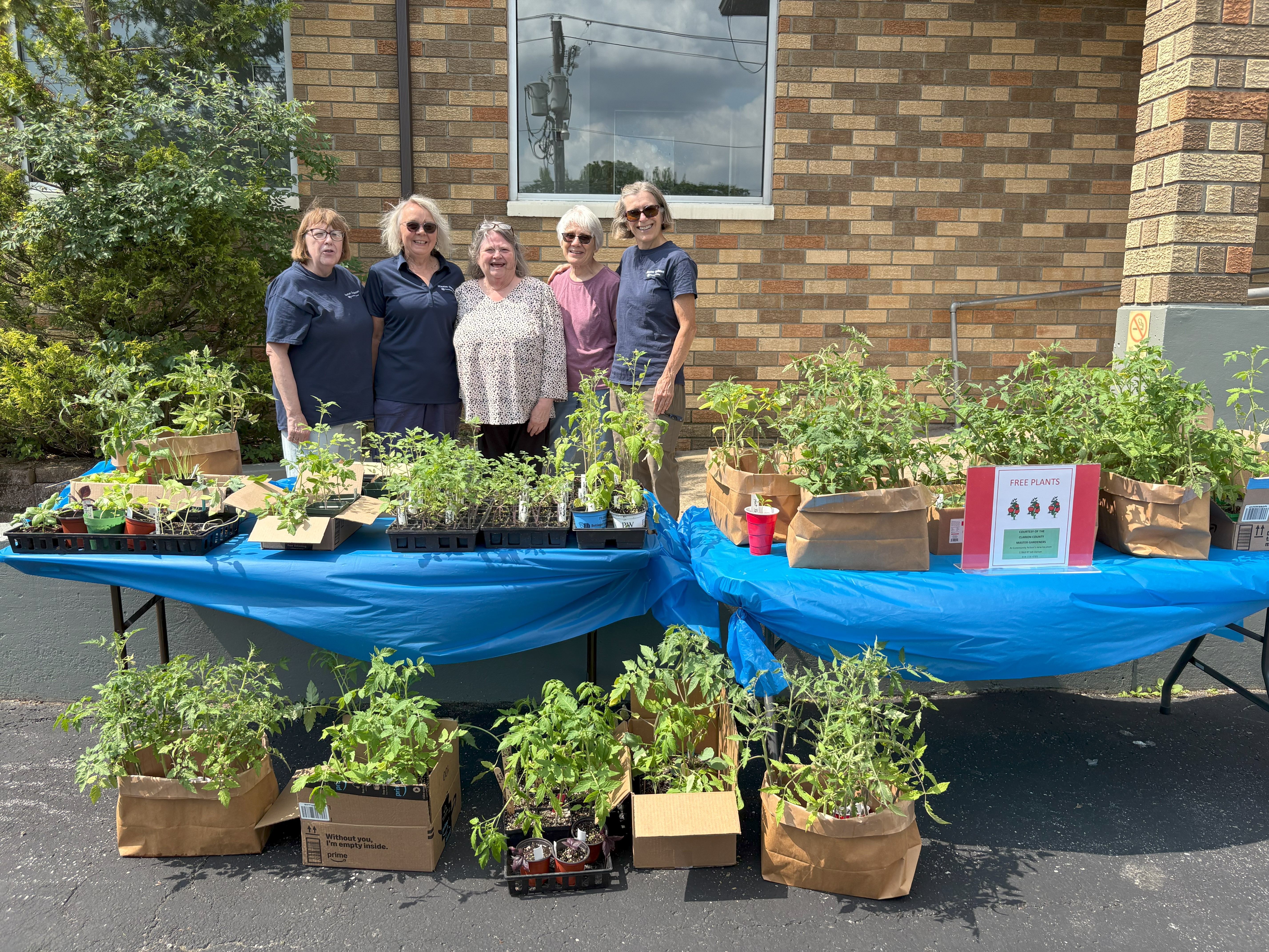 Pictured above (L to R): Clarion County Master Gardeners presenting vegetable plants to Community Action, Inc. are Stephanie Wilshire; Susan McElhattan; Cheryl Shellhammer, Community Action, Inc.; Anne Badamo, and Alice Thurau.